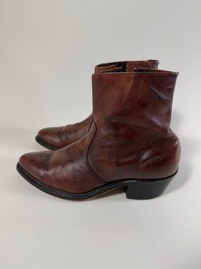 Leather Cowboy Boots Ankle USA Sz 10D